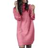 Generisch 2026 Maglione invernale da donna con collo alto, maxi abito lavorato a maglia da donna, Colore: rosa., XL