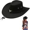 CutitiUU Cappello da Cowboy Occidentale Cappello da Equitazione da Uomo e Donna,Western Australia Grande Bordo,Cappello da Sole da Uomo,Cowboy Accessori Travestimento Carnevale