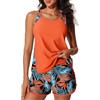 Generic Costume Piscina Donna Intero - Tankini Donna Due Pezzi Costume da Bagno con Pantaloncini da Nuoto e Tasche, Controllo Pancia, Modello Sportivo per Mare Piscina Spiaggia