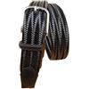 ESPERANTO Cintura in treccia elastica di pelle 35 mm taglie da 135 a 170 cm (taglia da 58 a 72) (TAGLIA 58-135 CM - GIROVITA 120 CM, Nero)