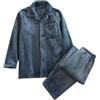 KBOPLEMQ Pigiama lungo da uomo, set invernale in pile, due pezzi e pantaloni da sonno, morbido flanella, biancheria da notte da uomo, pigiama termico, comodo e morbido abbigliamento per la casa