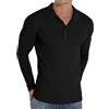 Sailwind Polo da uomo, a maniche lunghe, con bottone, elasticizzata, vestibilità stretta, da uomo, per il tempo libero e il lavoro, Nero , XL