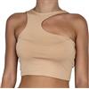 Lovelegis Top Donna Crop Monospalla Beige Taglia M Asimmetrico Sportivo Sexy streetstyle Party Estivo Fashion