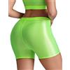 Maeau Pantaloncini corti da donna con olio lucido, elasticizzati, a vita alta, lucidi, per yoga, corsa, fitness, S, M, L