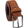 QUAMOD cintura uomo in pelle scamosciata larga 3,5 cm- 4 cm (35mm-40mm) | blu navy, marrone, taupe, nero, grigio, cognac | scamosciato con confezione regalo | produzione ecologica e leale