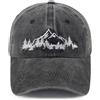 TypasTdqk Cappello da baseball con alberi di montagna per donne e uomini, in cotone, regolabile, ricamato, da campeggio, Nero , Taglia unica