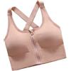 xotoa Reggiseno sportivo da donna con supporto elevato, chiusura frontale con cerniera, reggiseno sportivo senza ferretto for yoga, palestra e fitness, imbottitura rimovibile(Pinkskintone,M)