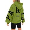 Generic HUIFUAO Paris - Felpa con cappuccio da donna oversize con stampa a lettere nere, maniche lunghe, taglie forti, felpe con cappuccio da donna, Verde menta, 3XL
