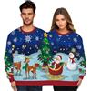 KBOPLEMQ Maglione natalizio da uomo e da donna, per due persone, con stampa 3D, divertente festa di Natale, in un pezzo unico, per due persone