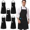 umboom 5 Pezzi Nero Grembiuli, Cuoco Grembiuli per Uomo e Donna, Cucina Grembiuli da Lavoro, Professionali Grembiuli per Ristorante, Bistrot, Bar, Caffetteria, Giardino, Salone (1 Tasca)