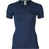 Engel, Maglia da Donna a Manica Corta, Lana Seta, 4 Colori (38-40 EU, Blu Marino)