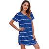 RTHLEQIEE Camicie da Notte Donna Manica Corta Girocollo Pigiami Camici Comodo Semplice Morbido Pigiama Ampio Vestaglia Accappatoi per Casa Casual Spiaggia (Color : Blue, Size : 5XL)