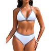 Vijamiy Bikini Donna Costumi da Bagno Triangolo Costume Donna Mare Due Pezzi Push Up Sexy Halter Bikini Set Imbottito Regolabili Swimsuit Tankini Swimwear