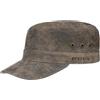 Stetson Raymore Cappellino Army Stile Militare Berretto in Pelle Occhielli aerazione Fibbia Metallica Strapback Uomo Estate Inverno Marrone Scuro Taglia Unica