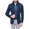 Evoga Giacca Uomo Sartoriale Blazer Cappotto Invernale Elegante con Gilet Interno (XXL, Blu)