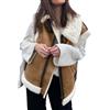 loveimgs Gilet invernale da donna in pelle scamosciata sherpa con cerniera senza maniche cappotto in pelliccia di agnello con tasche