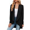 Dinnesis Cardigan da donna a maniche lunghe, elegante, da donna, leggero, sottile, aperto, drappeggiato, lungo, lungo, elasticizzato, lavorato a maglia, taglie forti, comodo, per le mezze stagioni, slim fit,
