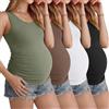 Ficerd Set da 4 Canotte Premaman Donna Senza Maniche con Arricciatura Laterale Girocollo Casual Estive Basic