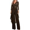Botong Madre della Sposa Pantaloni Suit Set 2 PC Chiffon & Pizzo Abito Ospite di Nozze ith Strass 3/4 Maniche