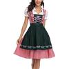 KBOPLEMQ - Abito tradizionale bavarese Dirndl da donna, per feste di carnevale, stile da birreria, verde militare, XL
