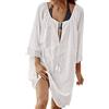 YouKD - Top in Tunica da Spiaggia da Donna, Taglia Grande, Spazioso, Abbigliamento per la Casa, Copricostume, A bianco, Taglia unica