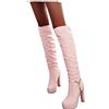 Kobilee Stivali Cowboy Donna Sopra il Ginocchio Pelle Vintage Stivali Alti con Tacco Morbidi Larghi Anfibi Elasticizzati Caldo Curvy Western Boots Stivaletti Invernali Sexy Camoscio