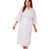 Tesmark Vestaglia Donna in Cotone con Stampa Floreale a Foglie, Abbigliamento Casa Donna, Vestaglia Avvolgente con Cintura, Maniche Corte, Taglie 10-30, MN18, Rosa