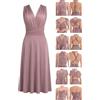 Juvell Abito da Damigella - Abito Infinity Midi - Top a Fascia Incluso - Vestito Donna Elegante - Boda-Bridesmaid-Baile-Cocktail Festivo - 1100 (40-44, Rosa Antico)