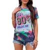 hohololo 80s Baby 90s Made Me Shirt Womens Vintage Tie Dye 90s Shirts Casual Retro 80's Nostalgia Shirt Tops, Blu 1, S