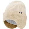 ATNKE Maglia Beanie Cappello con Paraorecchie per Uomo e Donna, Elasticizzato Spesso Caldo Pile Foderato Usato Tutti Giorni Inverno Morbido con Risvolto Lana Teschio Berretto Regali/Beige