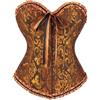 Zaleau Corsetto Donna Overbust Sexy Corpetto Top Bustini Burlesque Corsetti per Halloween Taglie Forti, XS-6XL, Nero Oro, S