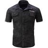 Iris Sprite Camicie da Uomo a Maniche Corte Cotone Button Cargo Shirts, Nero Puro, S