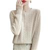 Generico Cardigan Donna Invernale,Cardigan in Cashmere, Maglione Lavorato A Maglia in Lana Beige, Morbido Maglione A Trecce, vestibilità Slim, Elegante, Cappotto A Maniche Lunghe per Autun