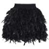 ZSUIQIN Piuma in Vita Alta Mini Gonna, Irregolare con Gonne, Halloween Decorazione Frange Decorative Fai da Te Piuma