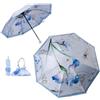 Meichoon Ombrello con una borsetta UPF50+ Protezione UV portatile leggero impermeabile a doppio strato migliorato antivento retrò classico fiore stile vintage per donne viaggi