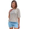 Pyrex Pigiama Corto Donna in Cotone Jersey Art.PPD2203 Cielo XL