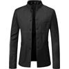 HUIANGLIYG Giacca da Uomo Casual, Blazer, con Collo alla Coreana, Sportiva, Slim Fit, Monopetto, con Collo Alto, Giacca da Smoking con Tasca, Leggera, Tinta Unita, Tunica Cinese, Nera, Taglia L