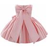 Generisch Vestito da bambina con fiore, con fiore, tutù, per bambini, matrimonio, damigella d'onore, festa di compleanno, festa formale, per il primo battesimo, Colore: rosa., 10-11 Anni