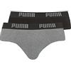 PUMA Slip da uomo, confezione da 2, - 691 Dark Grey Melange/Black, L