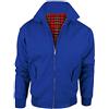 Army And Workwear Giacca Harrington con fodera a quadri, realizzata nel Regno Unito, da uomo, con cerniera, giacca bomber classica, Blu reale, M