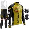 XRLQZH Abbigliamento Ciclismo Uomo Invernale Completo Abbigliamento,Antivento | Manica Lunga Completo Strada MTB Bici,9D Imbottiti Gel,3 tasche posteriori,Caldo Maschera+Guanti da ciclismo