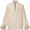 GRACEART Camicia Medievale Nordica da Uomo o Donna, Costume da Pirata Rinascimentale, Capitano Vittoriano, Top da Svago, Beige, M