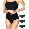 Intimidea - 3pz Slip Silhouette, Contenitivo Effetto Modellante Art. 310473 (S/M, Nero, 3pz)