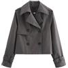 Generic Trench da donna, cappotto autunnale, doppiopetto, casual, vestibilità ampia, con tasche