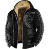 BIKETAFUWY Giacca in pile da uomo con motivo vichingo Totem Giacca calda da uomo, stile retrò nordico, mitologia, felpa con cappuccio con zip in pelliccia, cappotto invernale caldo, giacca di grandi dimensioni