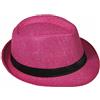 Miobo Cappello di Paglia, Cappello Panama, Cappello Fedora, Design Trilby, Protezione Solare 58-Cappello di Paglia-Magenta