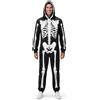 Spooktacular Creations Costume da scheletro, costume da scheletro da uomo adulto, pigiama in peluche per feste a tema Halloween
