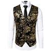 PARKLEES Gilet da uomo di lusso metallizzato Paisley oro stampato lucido per matrimonio ballo di fine anno gilet per abito o smoking