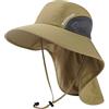 Bassdash Cappello da Sole Unisex UPF 50+ Cappello da Pesca Idrorepellente Tesa Larga con Ampia Protezione del Collo Coda di Cavallo Uomo Donna