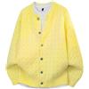 Cexiakong Cardigan a maniche lunghe da uomo, con scollo a V, con bottoni, per le mezze stagioni, senza cappuccio, tinta unita, comodo, casual, caldo, maglione invernale, O giallo, XL